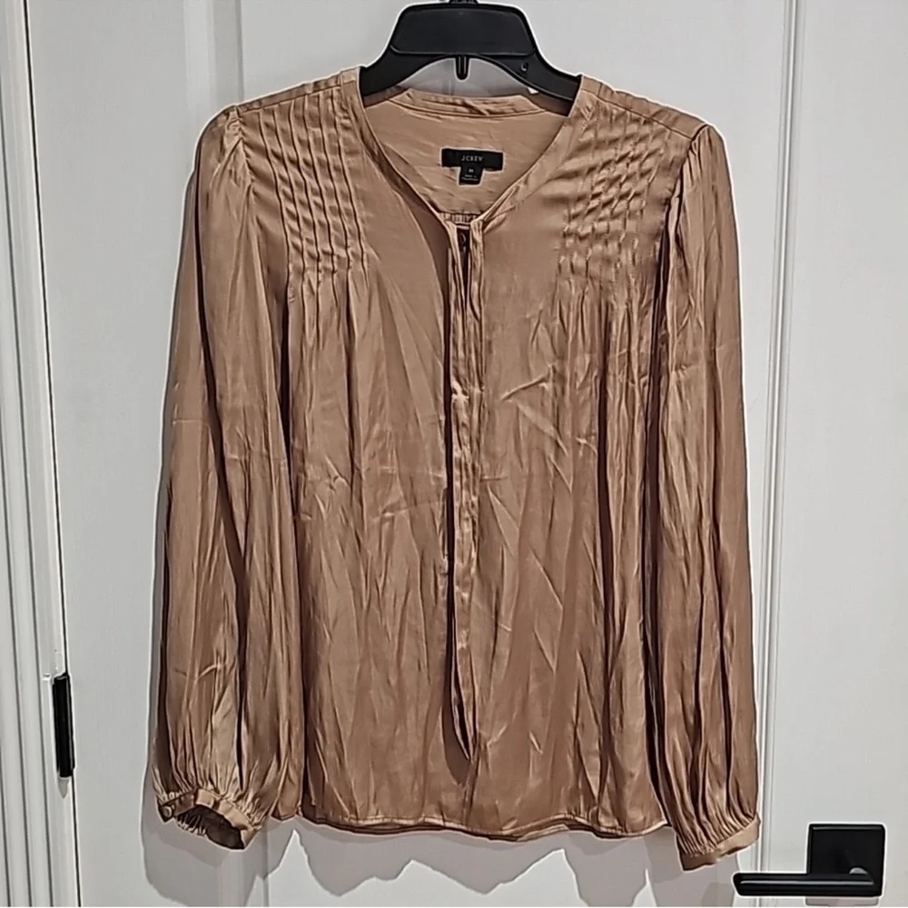 J. Crew Gold Silk Like Layering Blouse